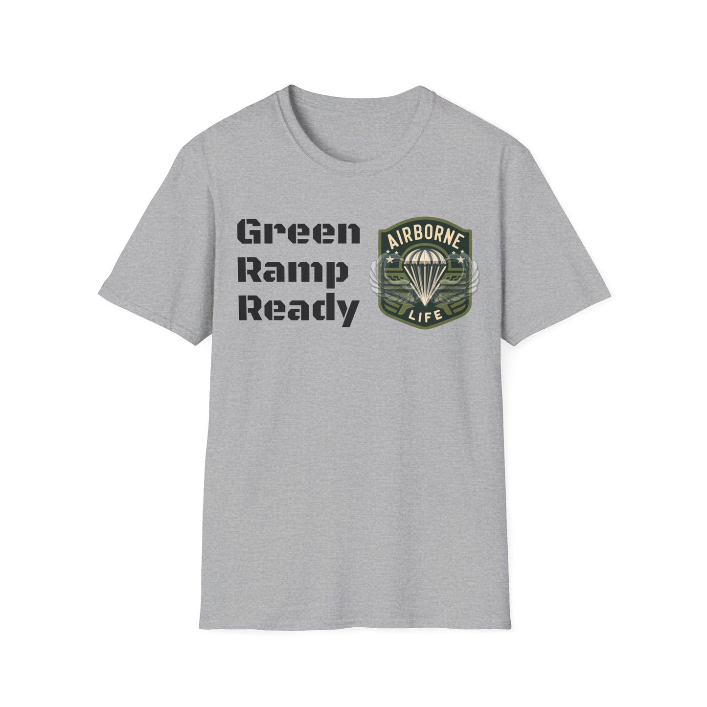 Airborne Life, Green Ramp Ready Unisex Softstyle T-Shirt