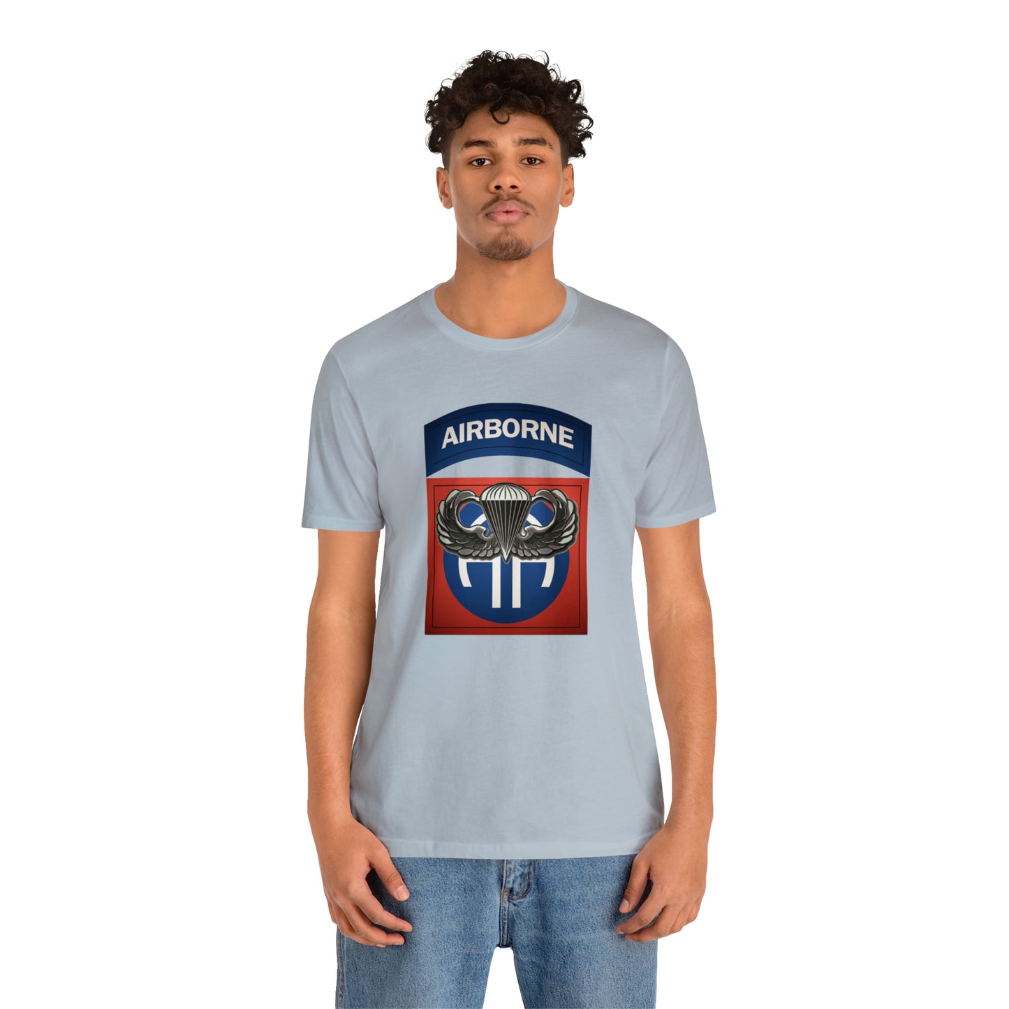 Basic Parachutist Wings and 82nd Patch Unisex Jersey Short Sleeve Tee