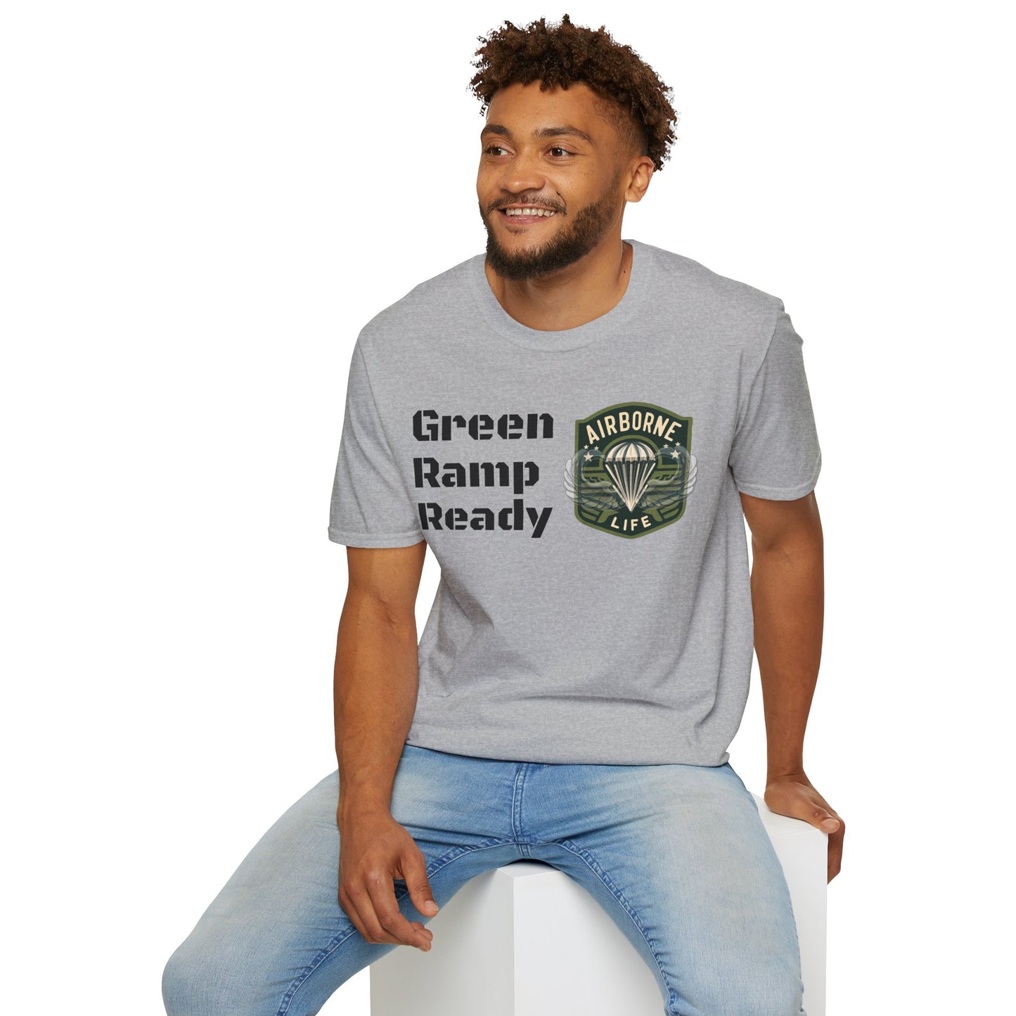 Airborne Life, Green Ramp Ready Unisex Softstyle T-Shirt