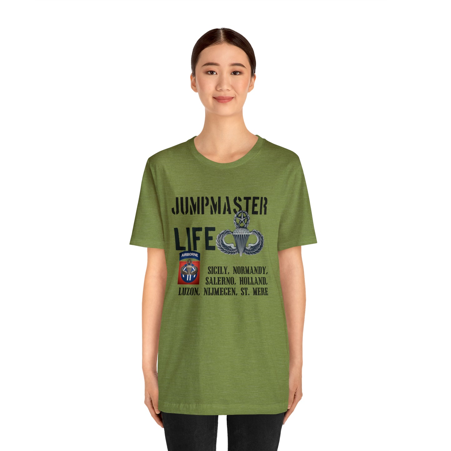 Jumpmaster Life Drop Zones of Fort Bragg Unisex Jersey Short Sleeve Tee