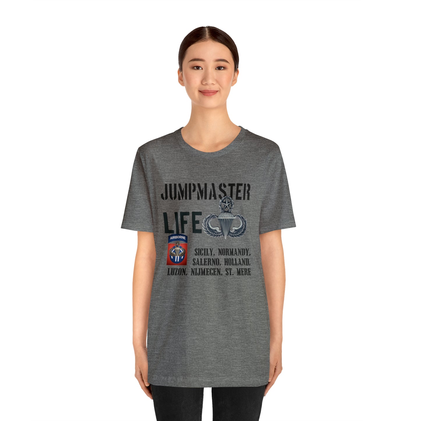 Jumpmaster Life Fort Bragg Drop Zones Unisex Jersey Short Sleeve Tee