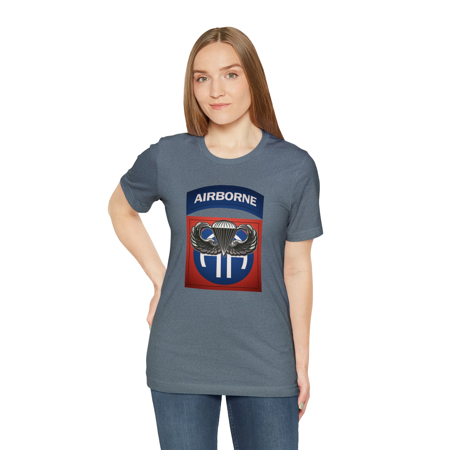 Basic Parachutist Wings and 82nd Patch Unisex Jersey Short Sleeve Tee