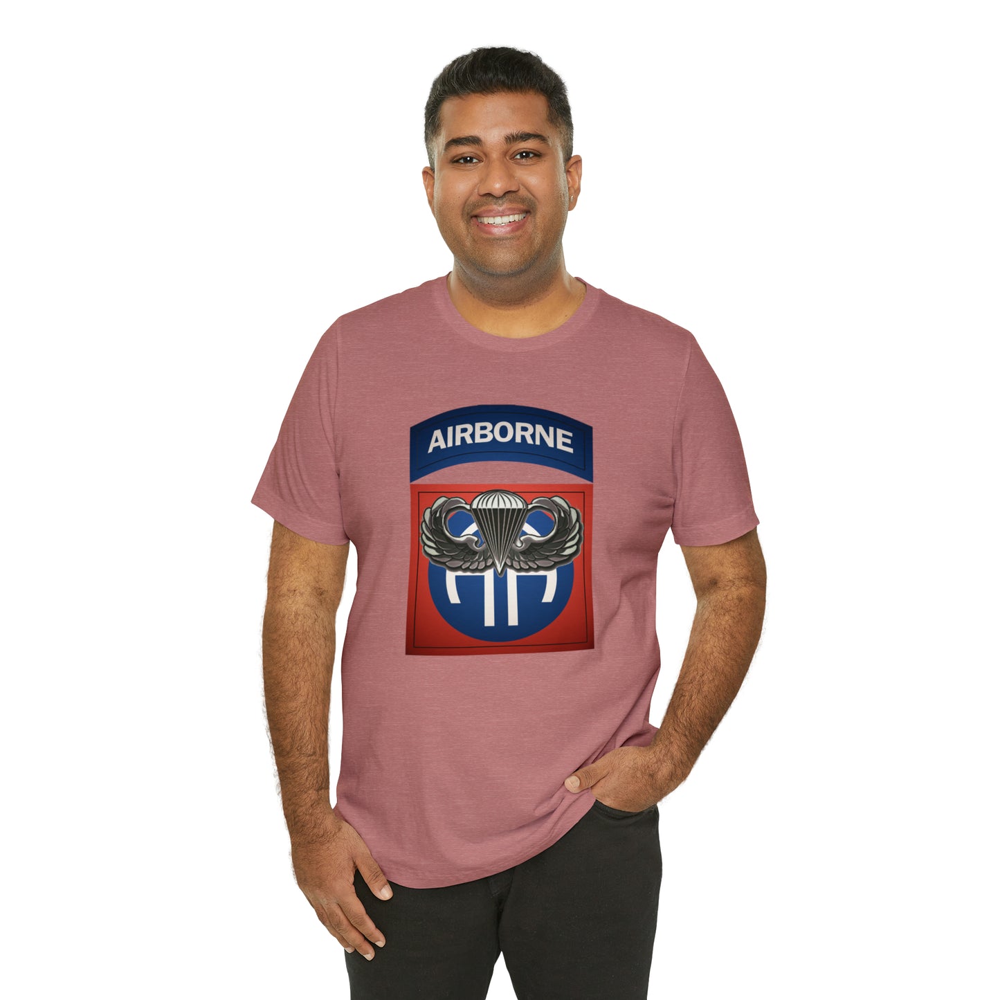 Basic Parachutist Wings and 82nd Patch Unisex Jersey Short Sleeve Tee