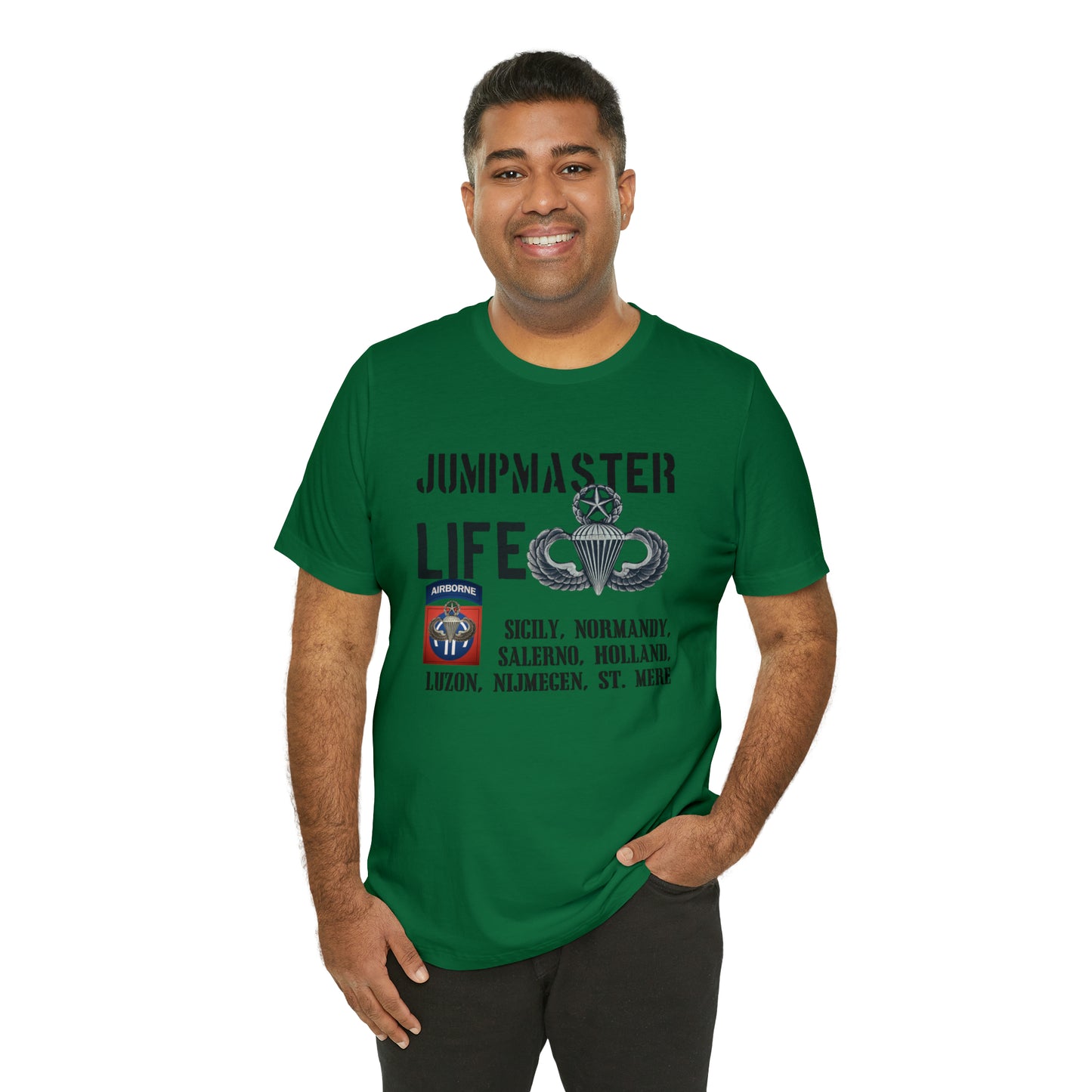 Jumpmaster Life Fort Bragg Drop Zones Unisex Jersey Short Sleeve Tee