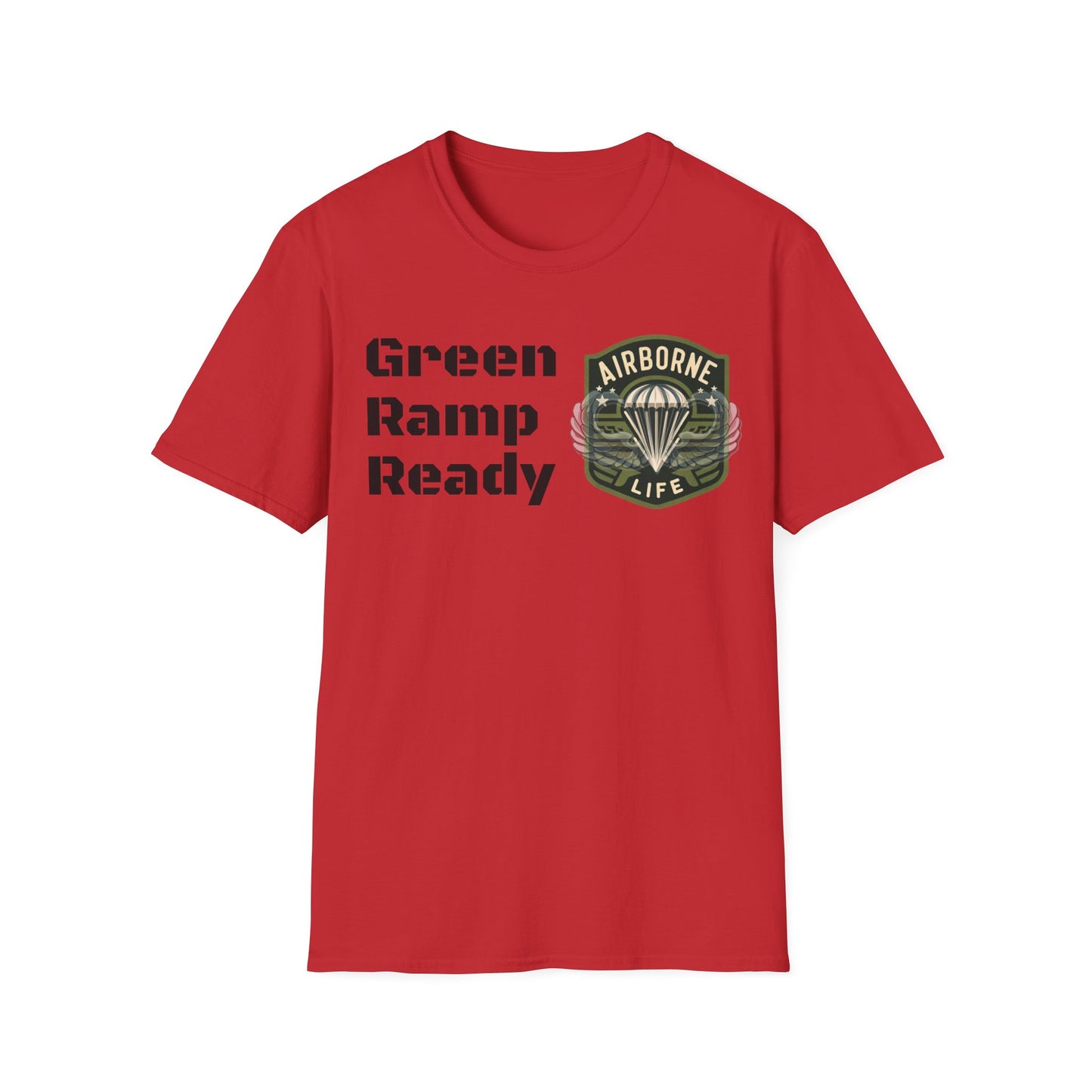 Airborne Life, Green Ramp Ready Unisex Softstyle T-Shirt