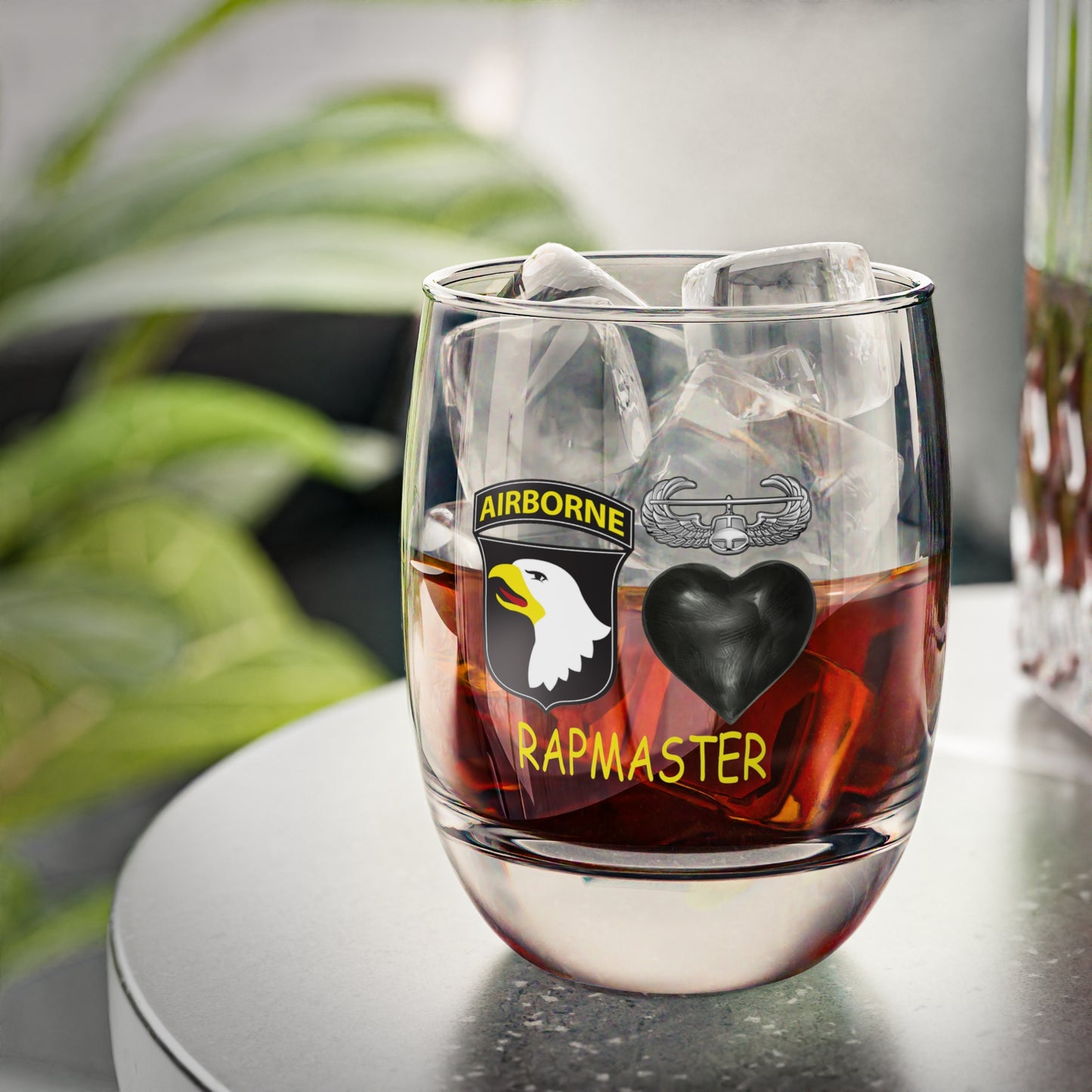 RAPMASTER 101st Airborne Black Hearts Air Assault Whiskey Glass