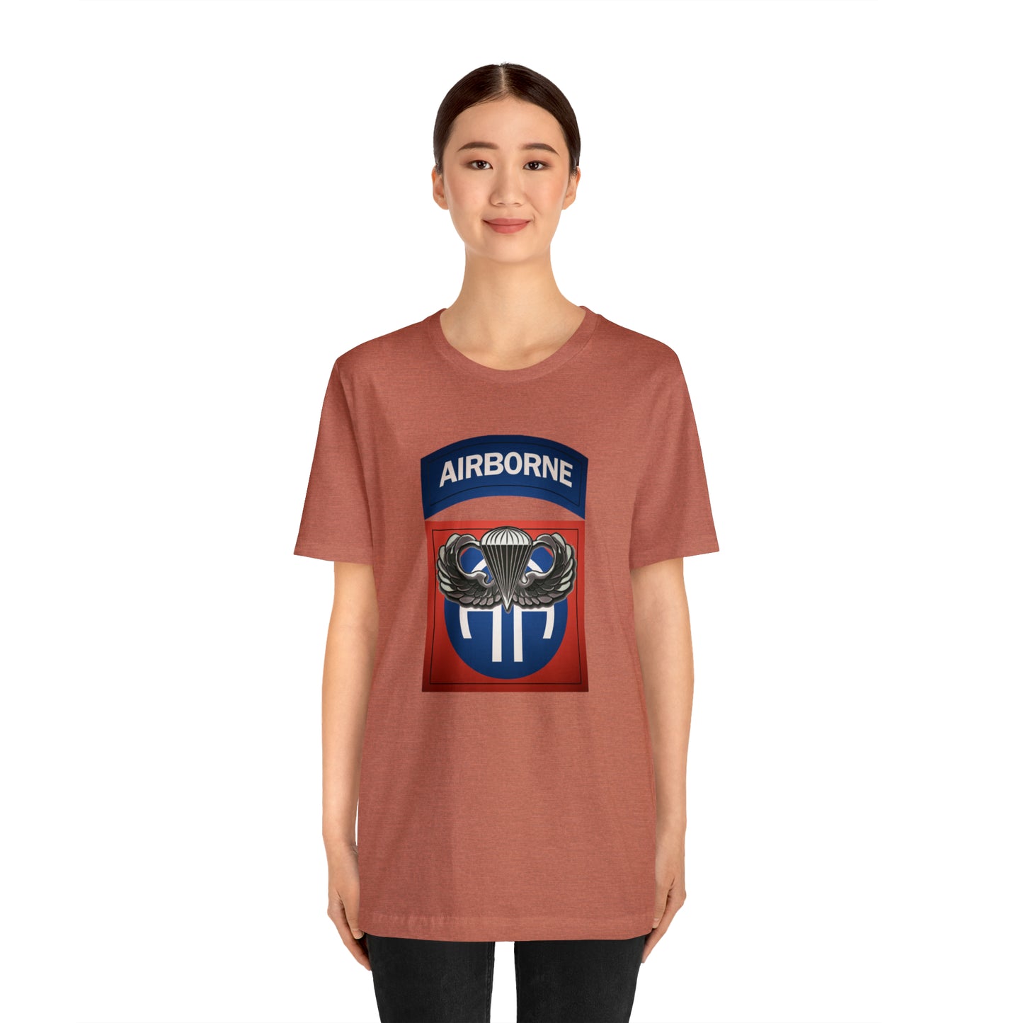 Basic Parachutist Wings and 82nd Patch Unisex Jersey Short Sleeve Tee