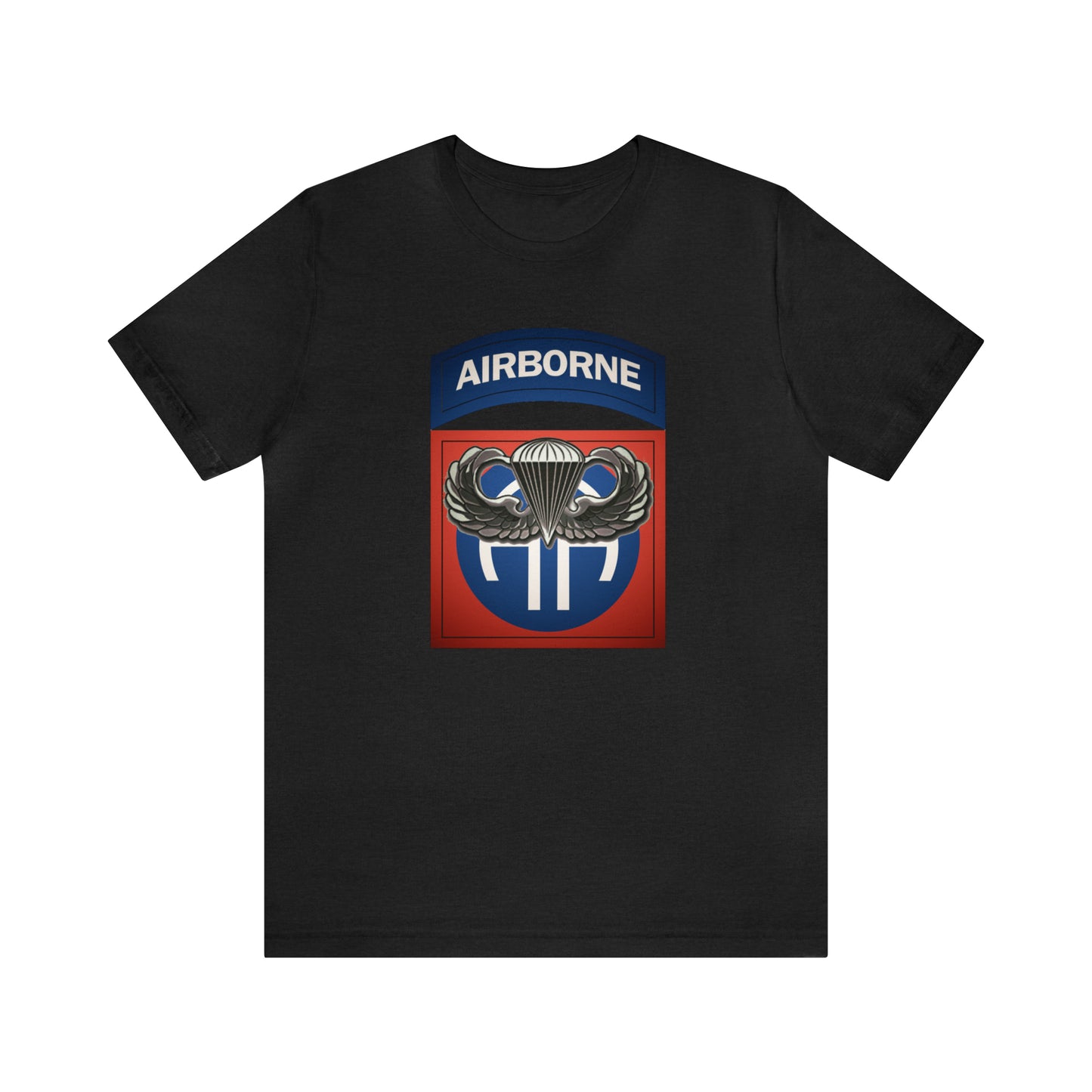 Basic Parachutist Wings and 82nd Patch Unisex Jersey Short Sleeve Tee