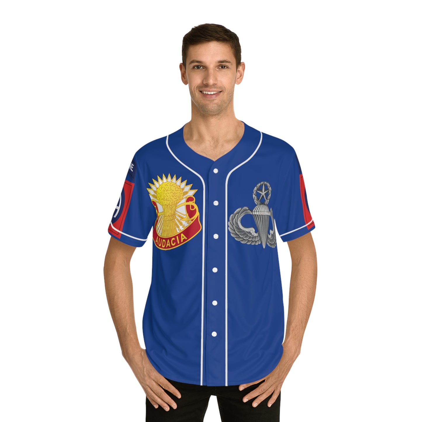 AUDACIA Marshall Design 3-4 ADAR with Master Wings Men's Baseball Jersey (AOP)