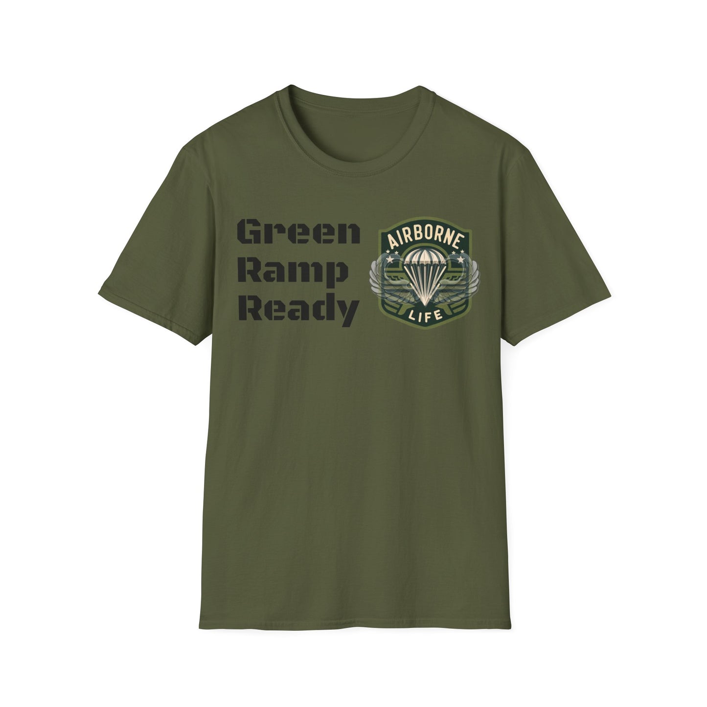 Airborne Life, Green Ramp Ready Unisex Softstyle T-Shirt