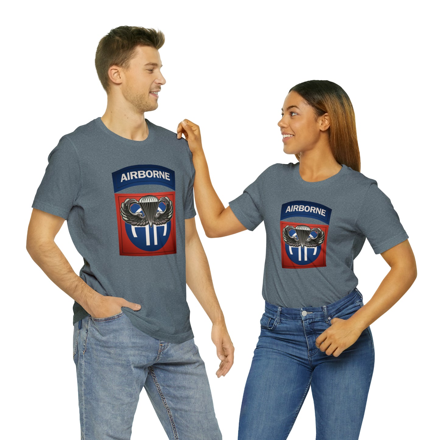 Basic Parachutist Wings and 82nd Patch Unisex Jersey Short Sleeve Tee