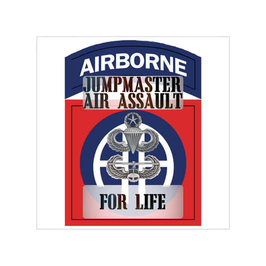 82nd Patch with Master Wings and Air Assault Outdoor Sticker Transparent Outdoor Stickers, Square, 1pc