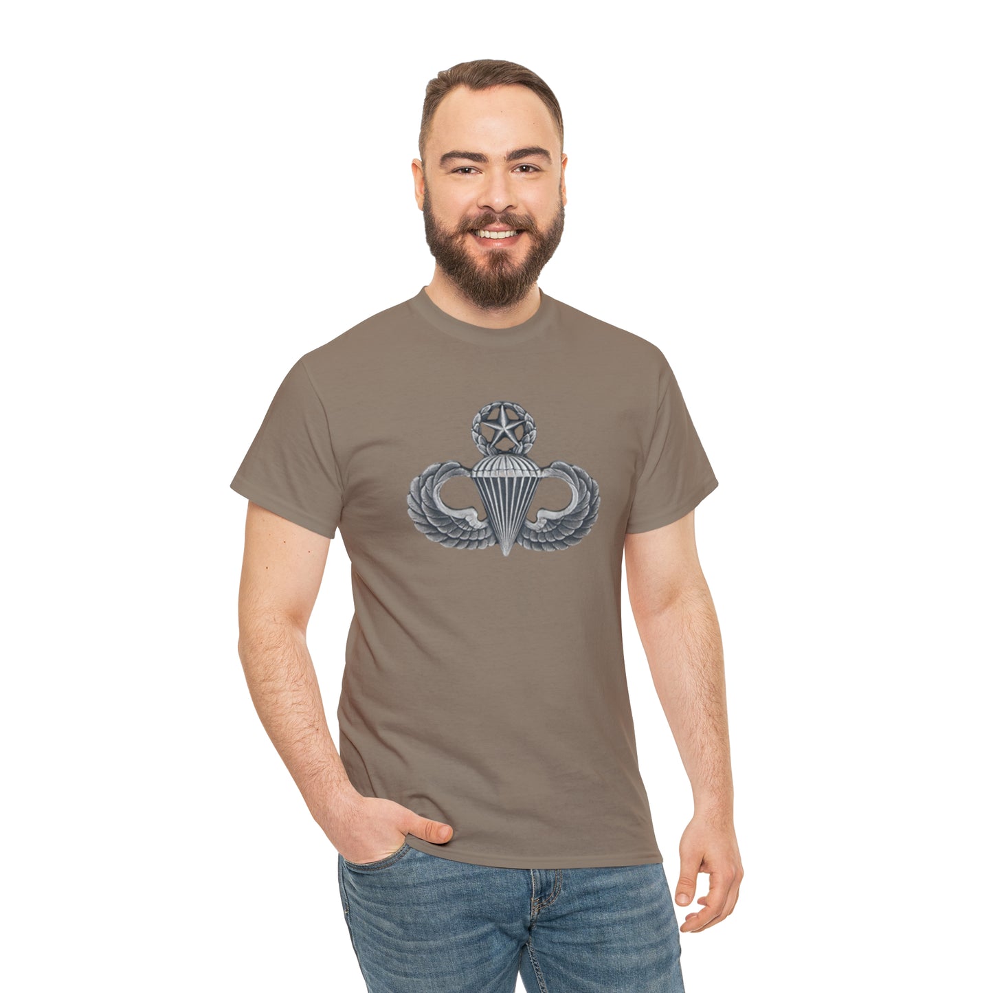 Master Parachutist Badge Unisex Heavy Cotton Tee