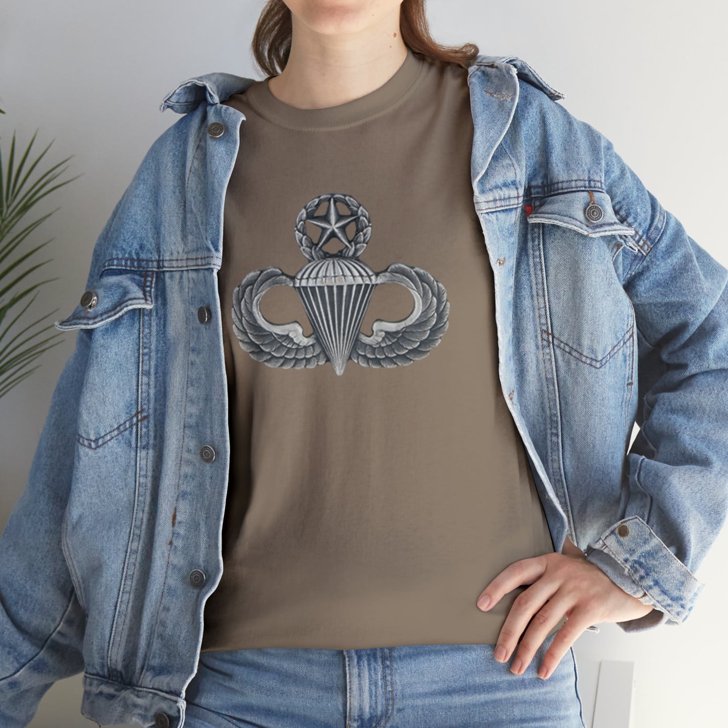 Master Parachutist Badge Unisex Heavy Cotton Tee