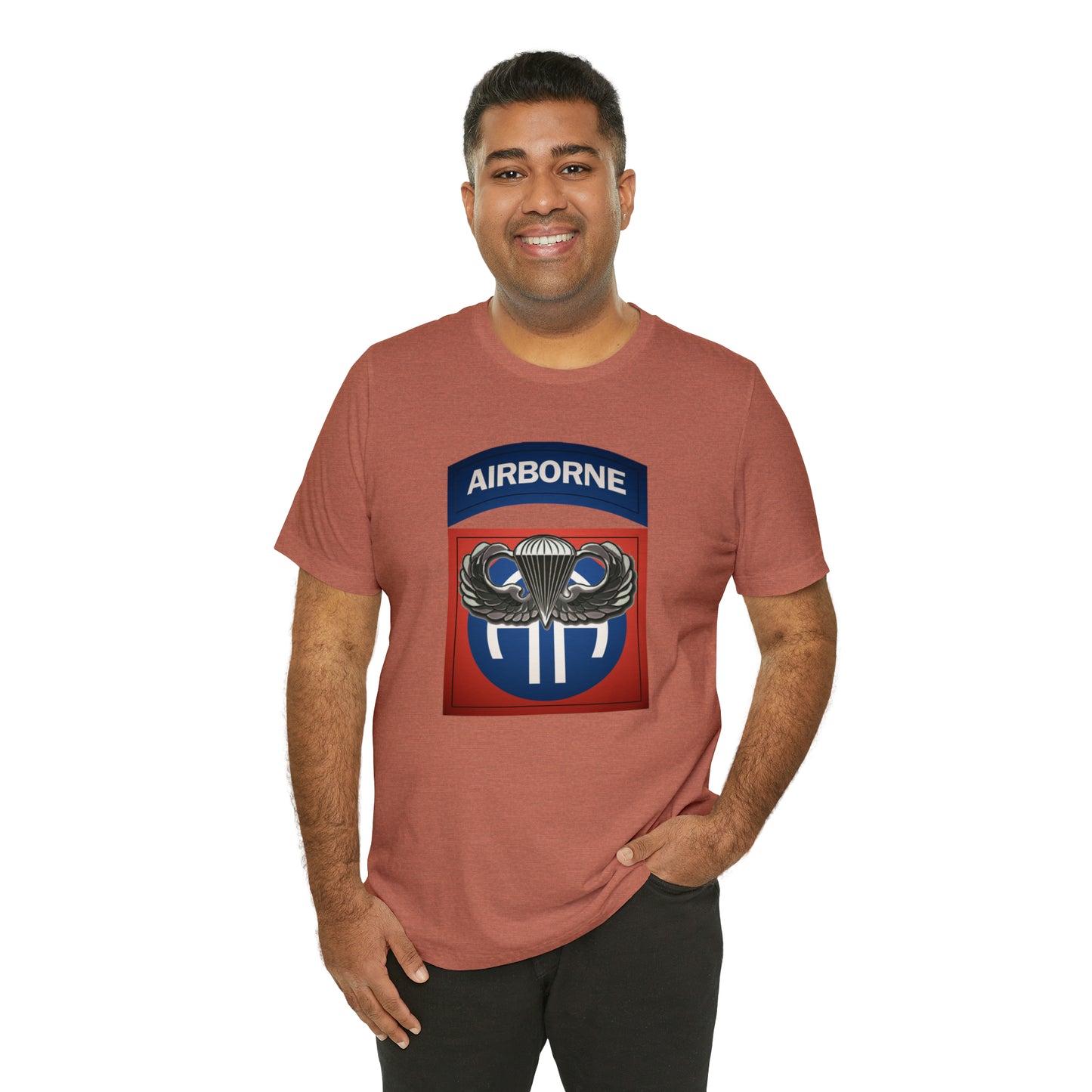 Basic Parachutist Wings and 82nd Patch Unisex Jersey Short Sleeve Tee