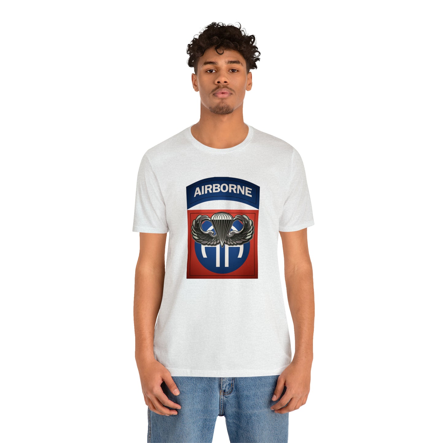 Basic Parachutist Wings and 82nd Patch Unisex Jersey Short Sleeve Tee