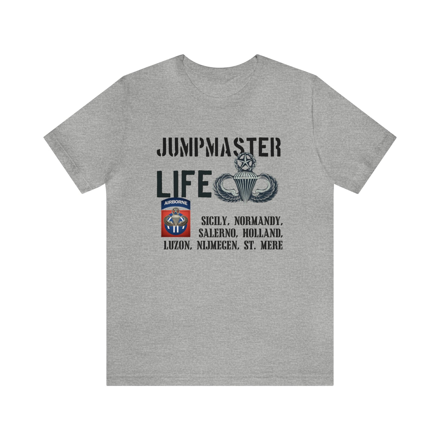 Jumpmaster Life Fort Bragg Drop Zones Unisex Jersey Short Sleeve Tee