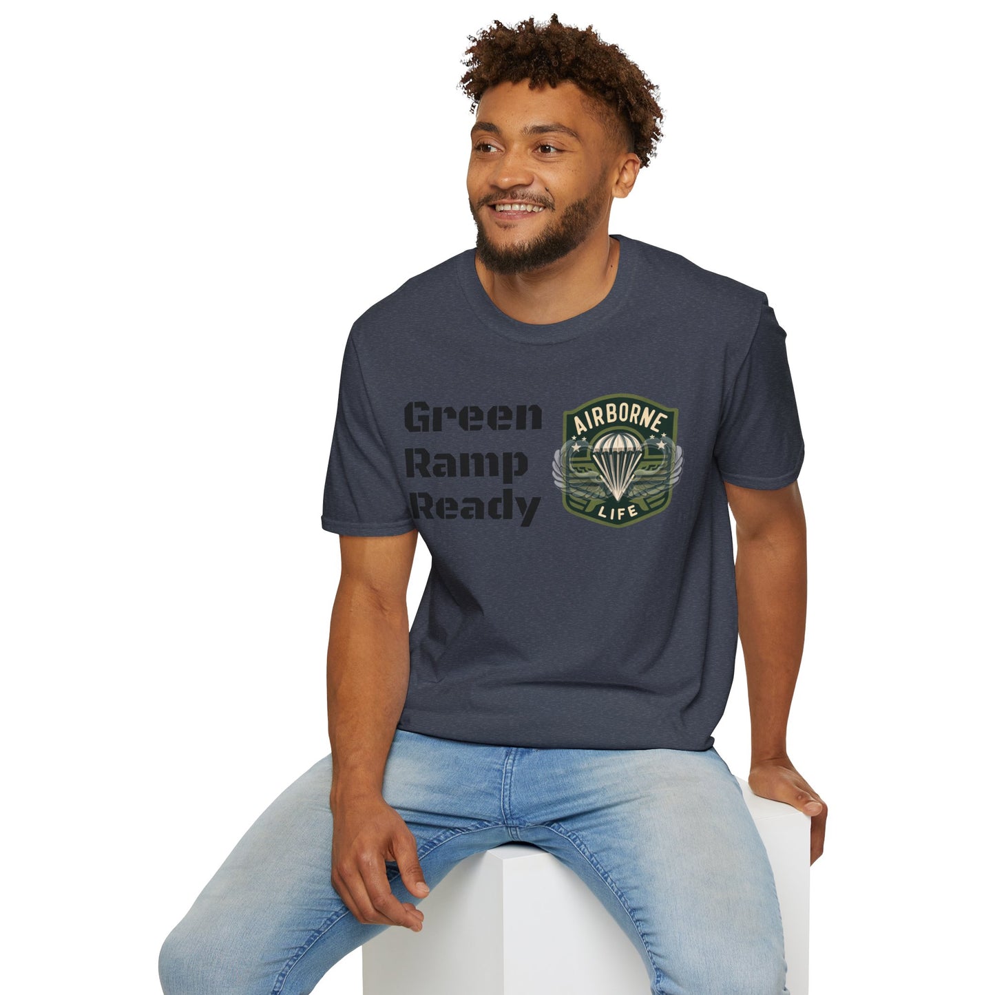 Airborne Life, Green Ramp Ready Unisex Softstyle T-Shirt