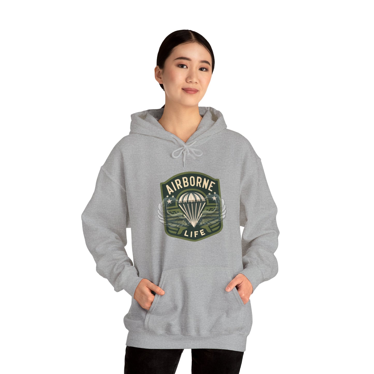 Airborne Life Paratrooper 82nd Patch Unisex Heavy Blend™ Hooded Sweatshirt