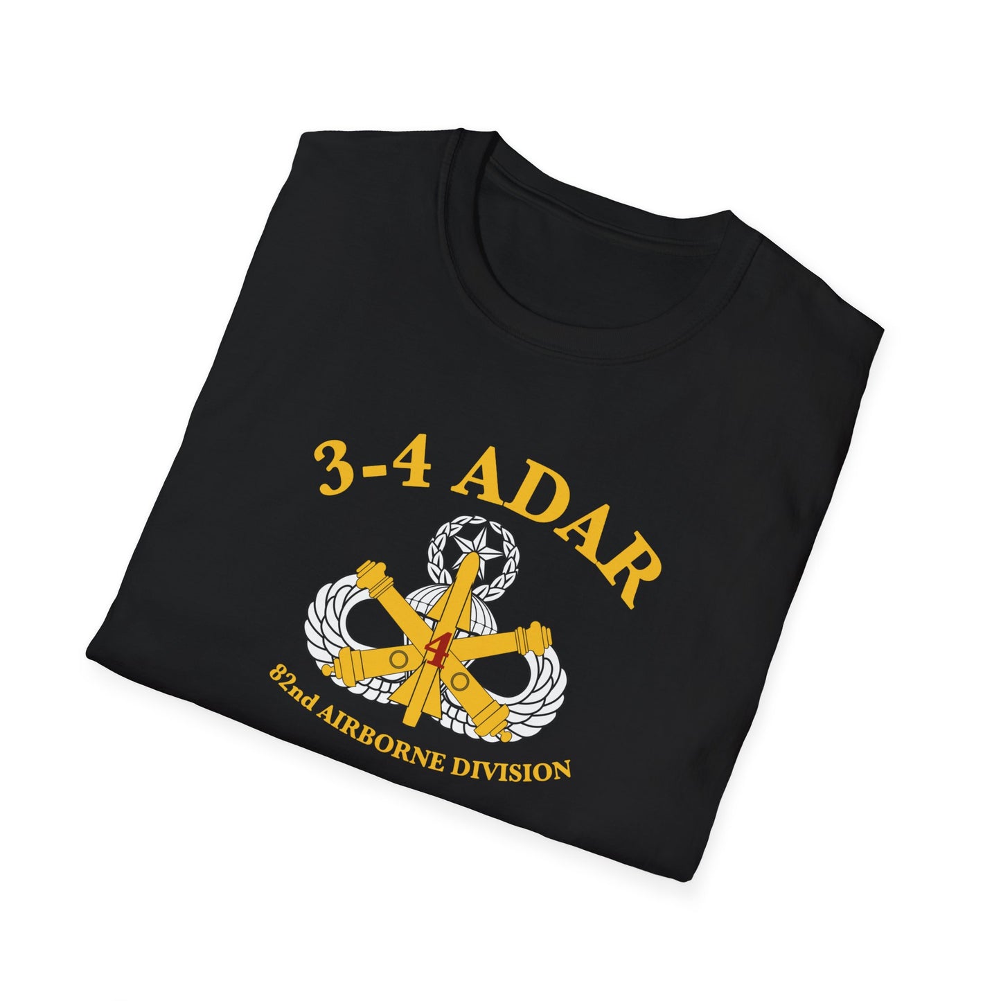 3-4 ADAR Classic Black and Gold Marshall Design Unisex Softstyle T-Shirt