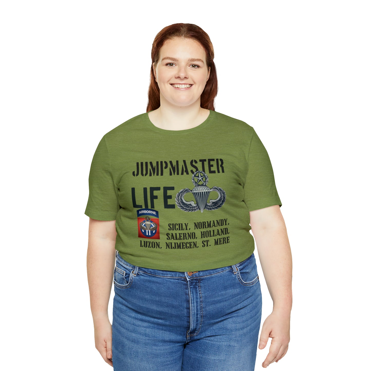 Jumpmaster Life Drop Zones of Fort Bragg Unisex Jersey Short Sleeve Tee