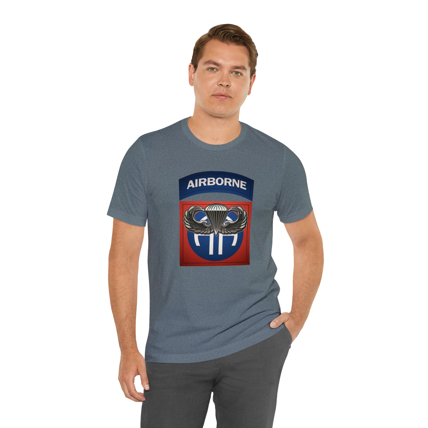 Basic Parachutist Wings and 82nd Patch Unisex Jersey Short Sleeve Tee