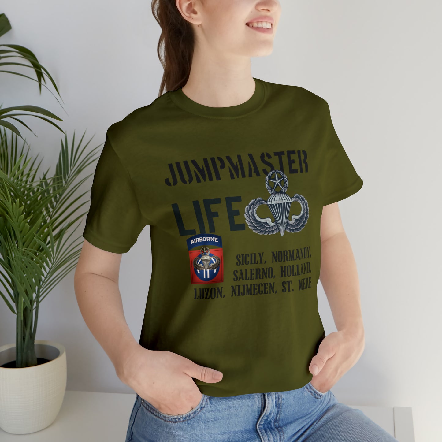 Jumpmaster Life Fort Bragg Drop Zones Unisex Jersey Short Sleeve Tee