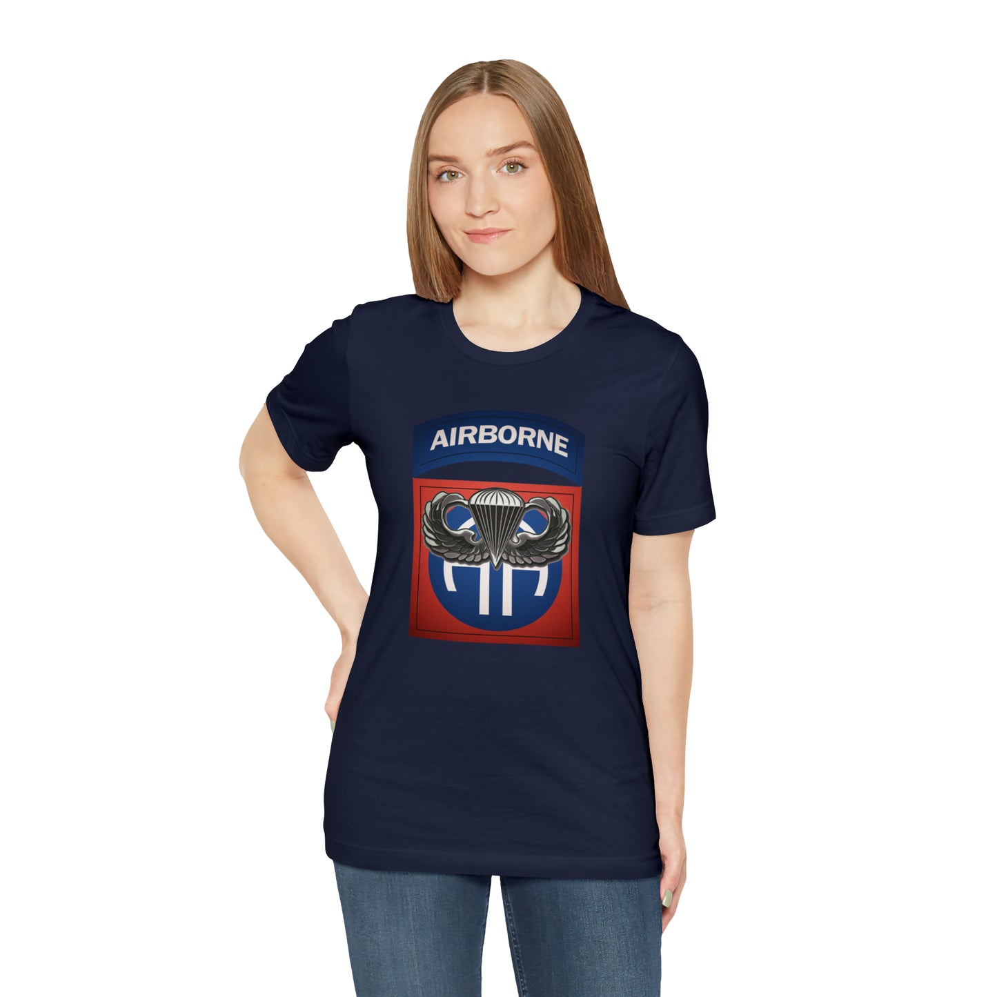 Basic Parachutist Wings and 82nd Patch Unisex Jersey Short Sleeve Tee