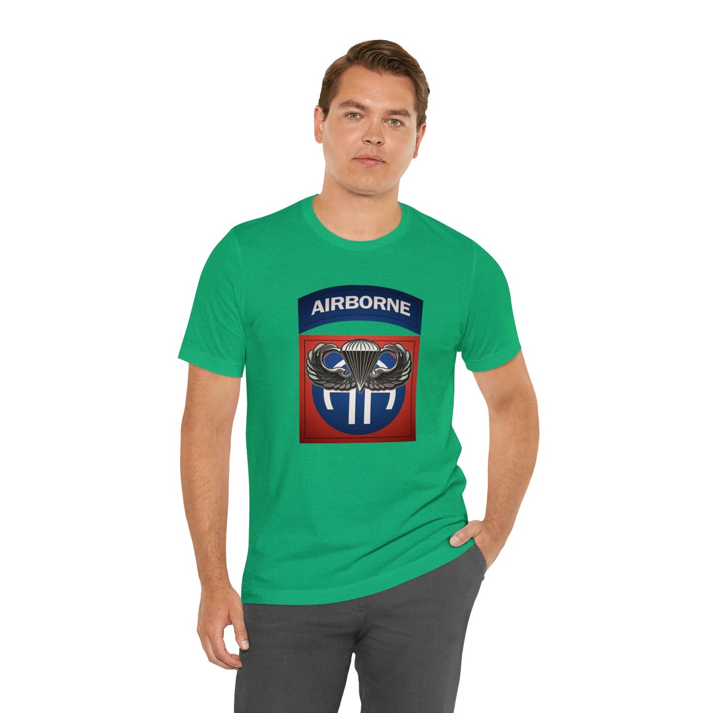 Basic Parachutist Wings and 82nd Patch Unisex Jersey Short Sleeve Tee