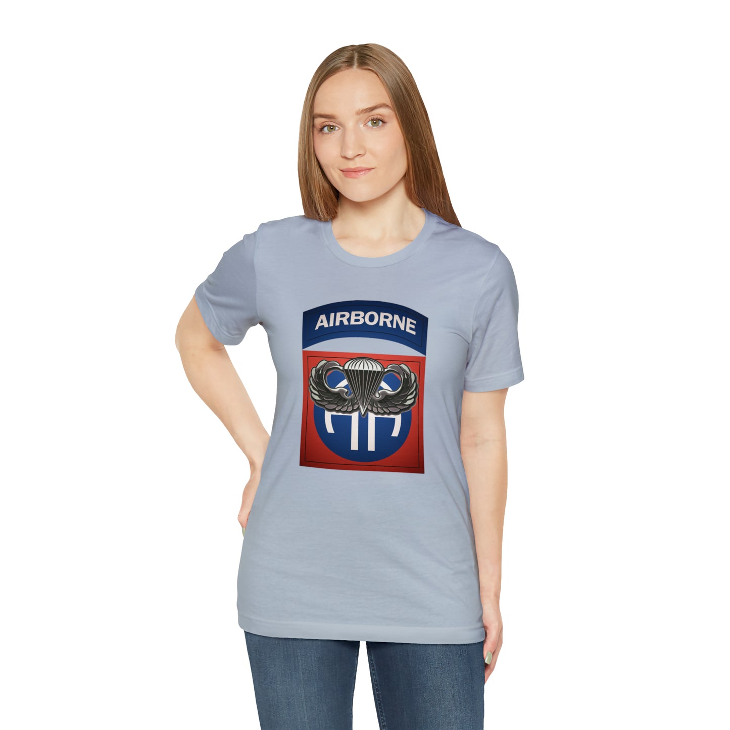 Basic Parachutist Wings and 82nd Patch Unisex Jersey Short Sleeve Tee