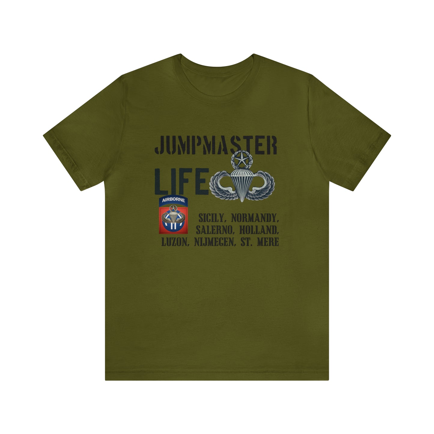 Jumpmaster Life Fort Bragg Drop Zones Unisex Jersey Short Sleeve Tee