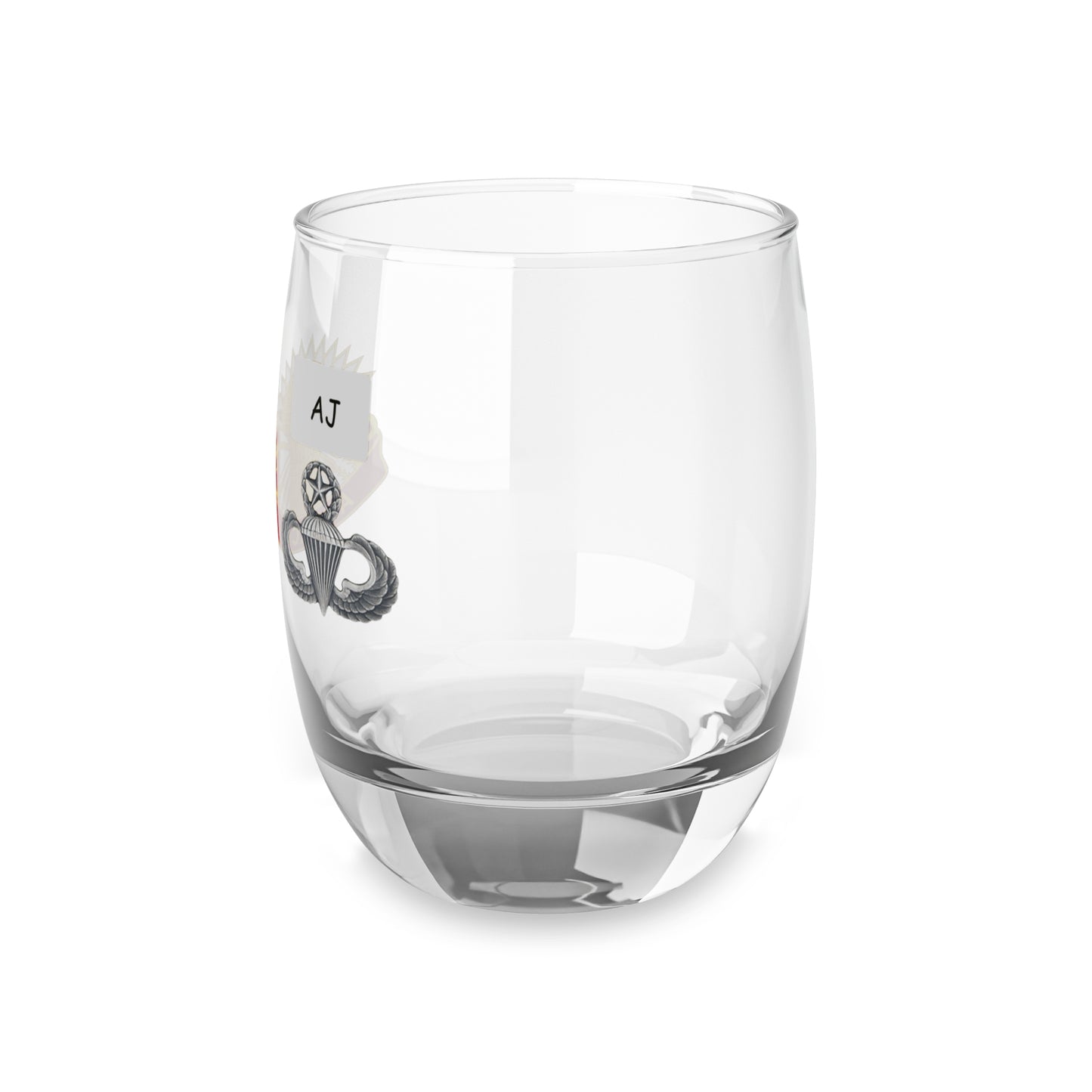 Audacia AJ with 3-4 ADAR Crest Whiskey Glass