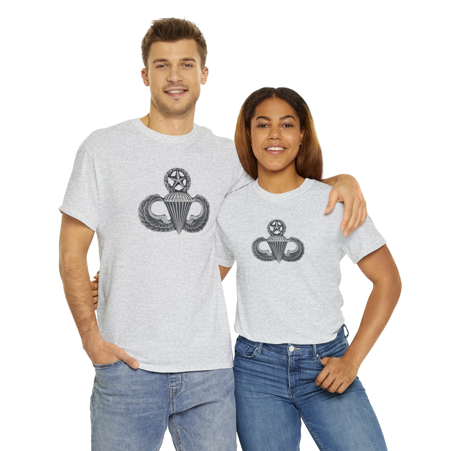 Master Parachutist Badge Unisex Heavy Cotton Tee