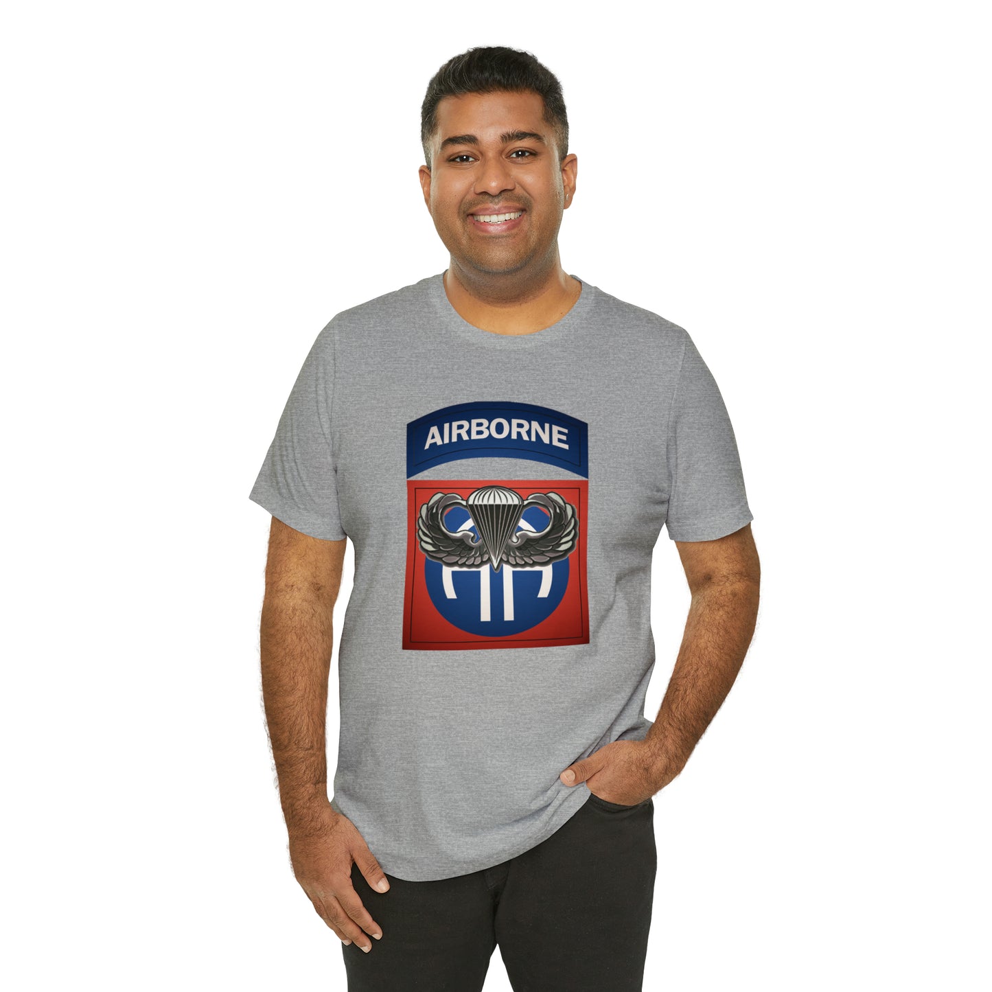 Basic Parachutist Wings and 82nd Patch Unisex Jersey Short Sleeve Tee