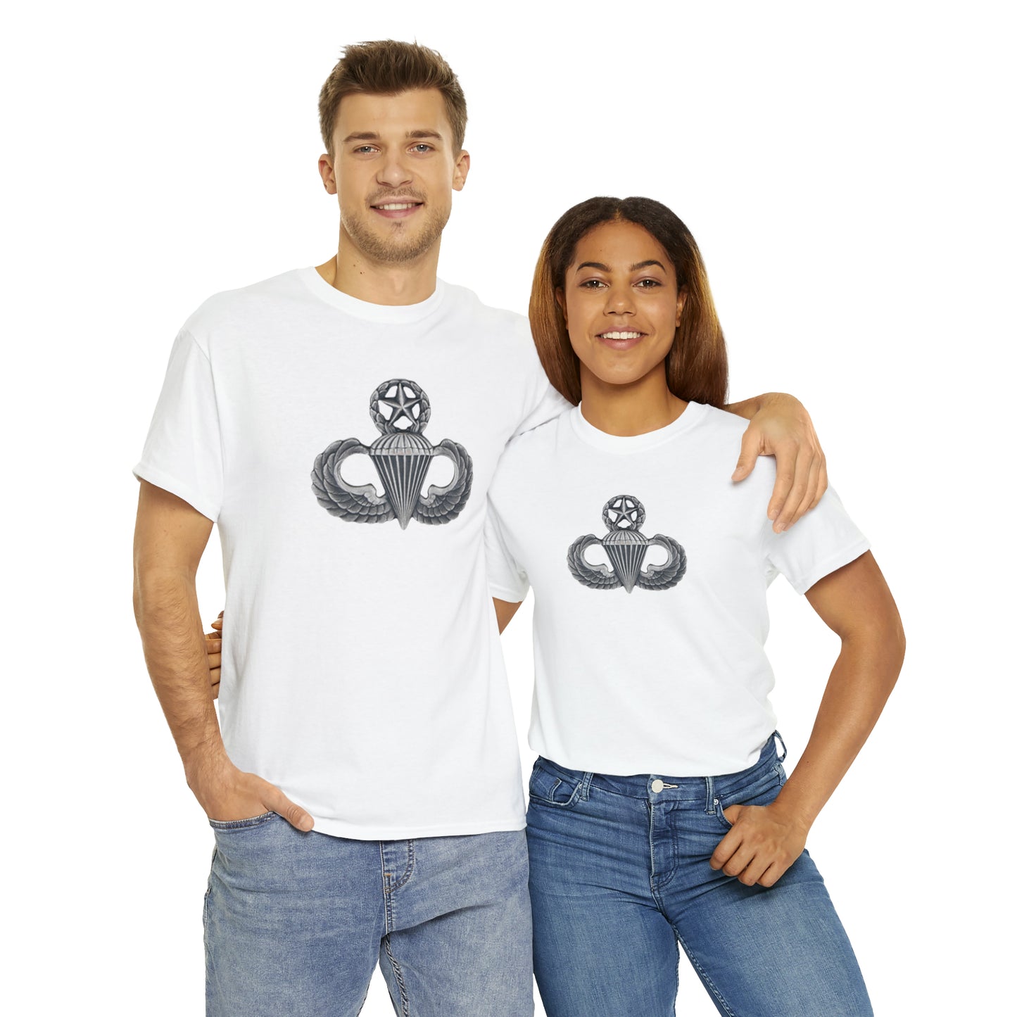 Master Parachutist Badge Unisex Heavy Cotton Tee