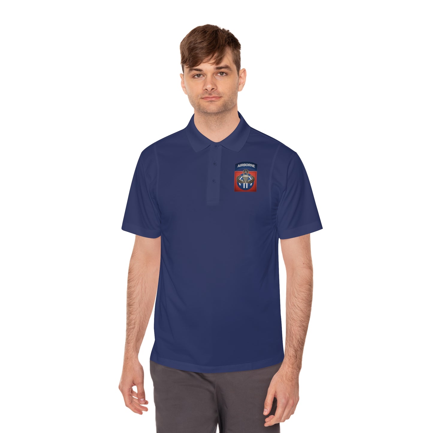 Master Wings and 82nd Patch Premium Men's Sport Polo Shirt