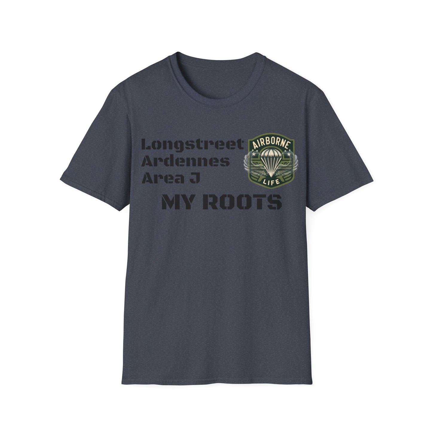 Longstreet Ardennes Area J Airborne Life Unisex Softstyle T-Shirt