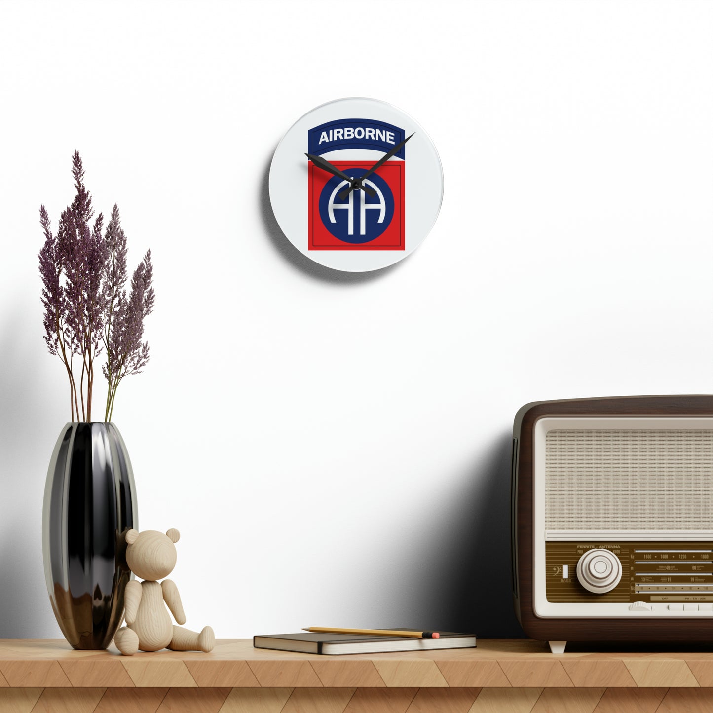 82nd Patch Acrylic Wall Clock