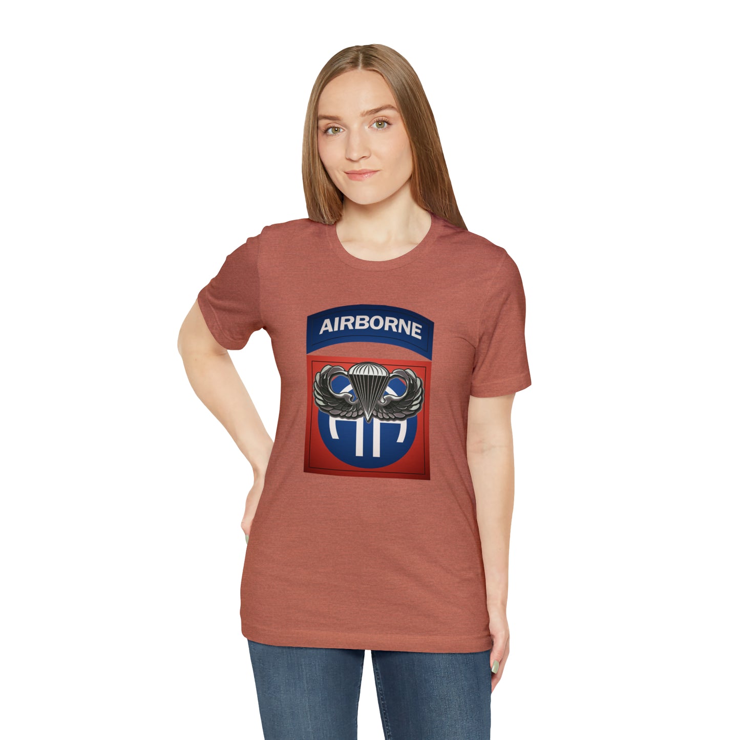 Basic Parachutist Wings and 82nd Patch Unisex Jersey Short Sleeve Tee