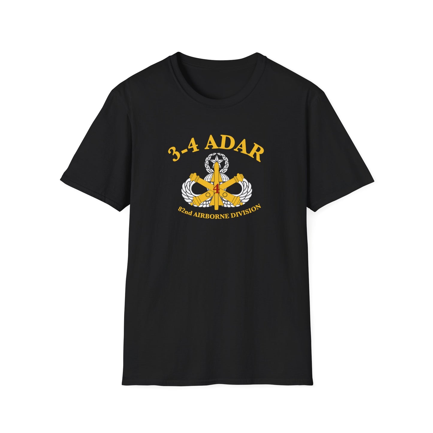 3-4 ADAR Classic Black and Gold Marshall Design Unisex Softstyle T-Shirt