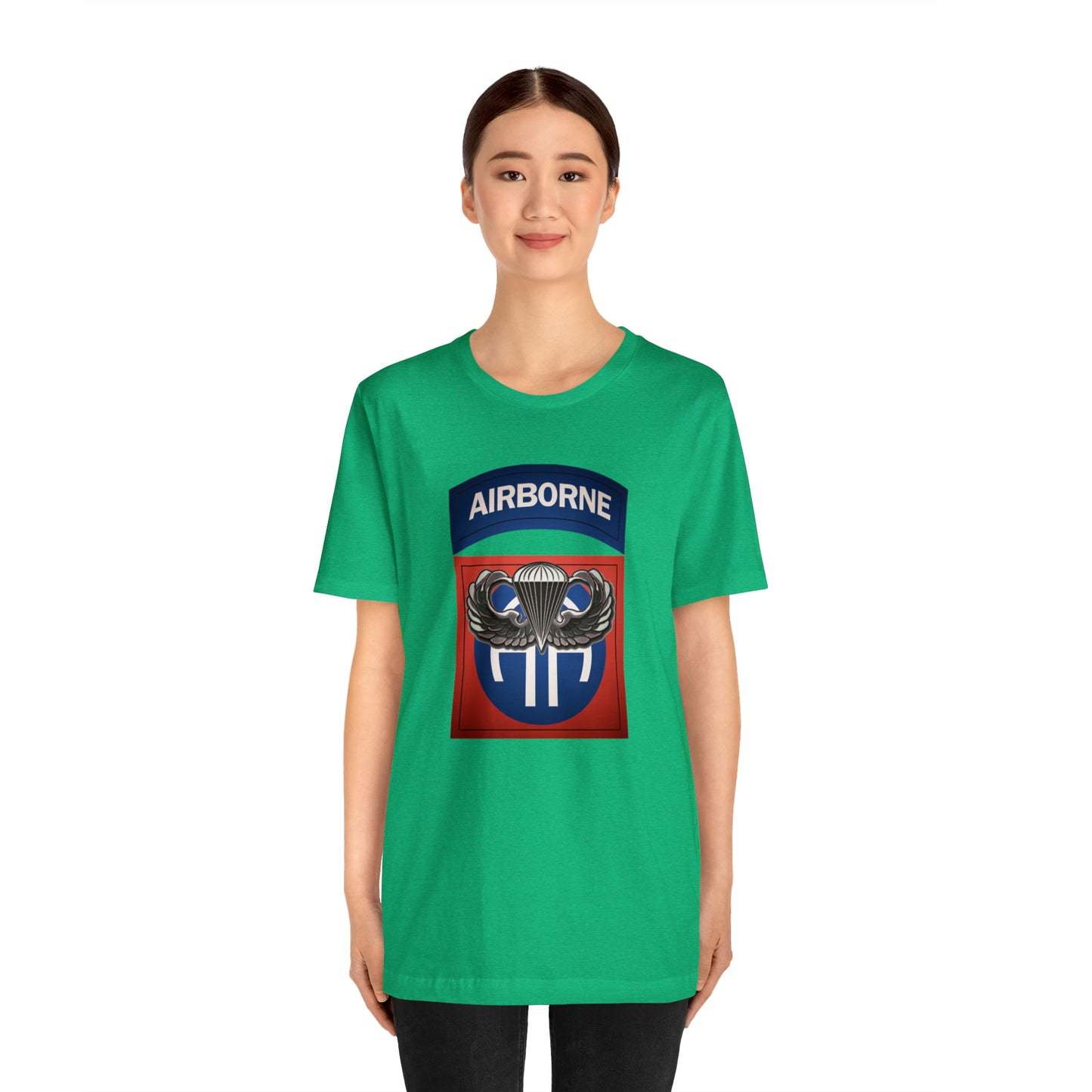 Basic Parachutist Wings and 82nd Patch Unisex Jersey Short Sleeve Tee