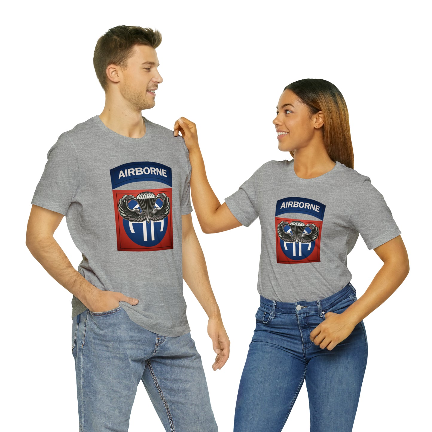 Basic Parachutist Wings and 82nd Patch Unisex Jersey Short Sleeve Tee