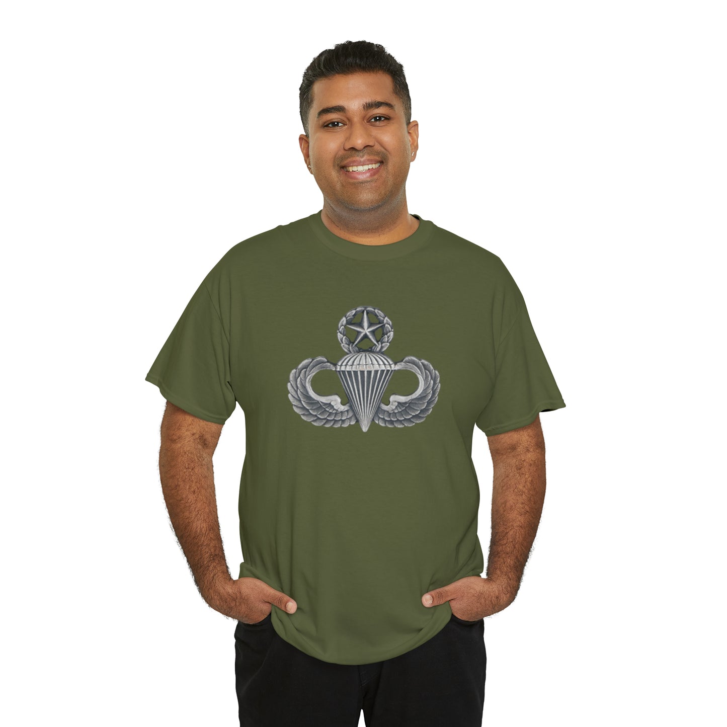 Master Parachutist Badge Unisex Heavy Cotton Tee