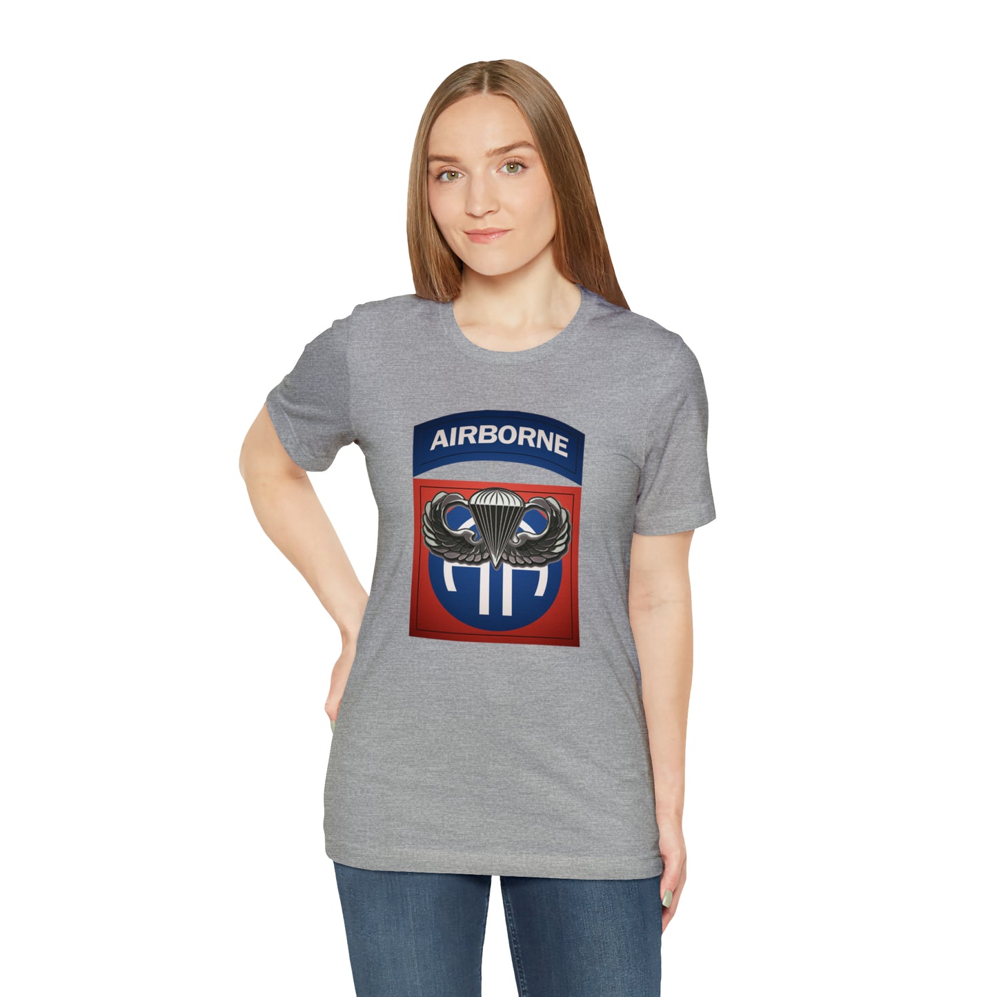 Basic Parachutist Wings and 82nd Patch Unisex Jersey Short Sleeve Tee