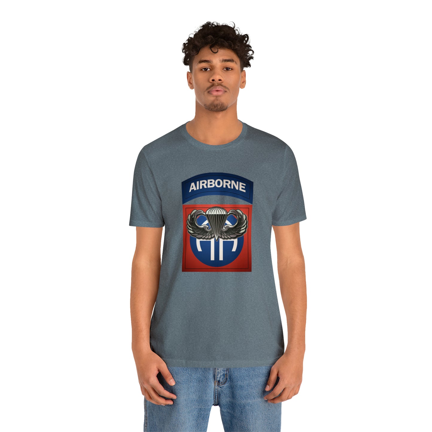 Basic Parachutist Wings and 82nd Patch Unisex Jersey Short Sleeve Tee