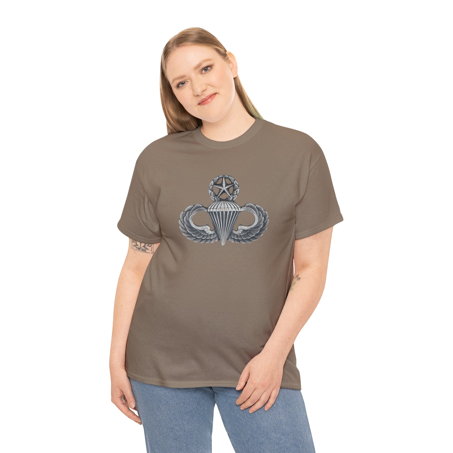 Master Parachutist Badge Unisex Heavy Cotton Tee