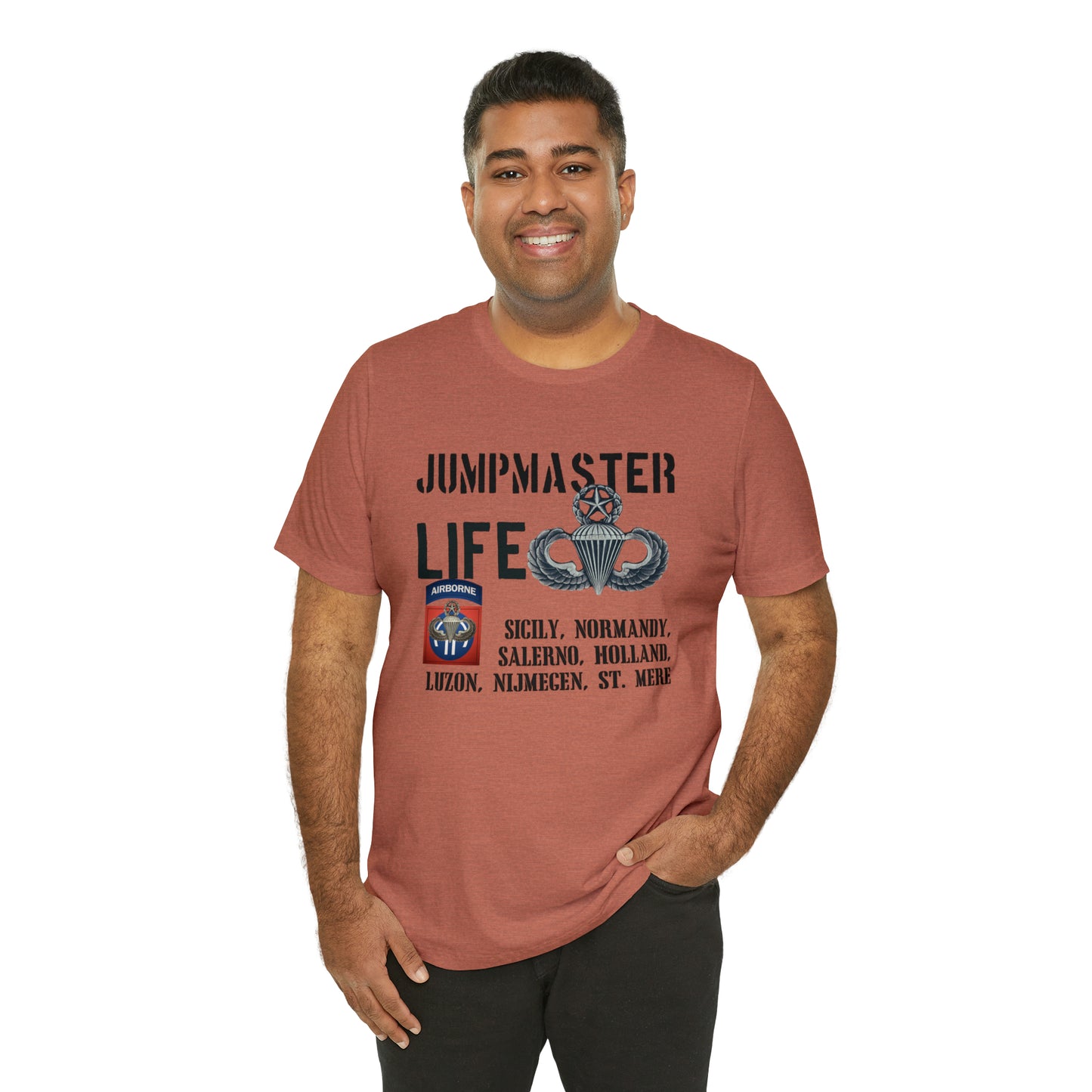 Jumpmaster Life Fort Bragg Drop Zones Unisex Jersey Short Sleeve Tee