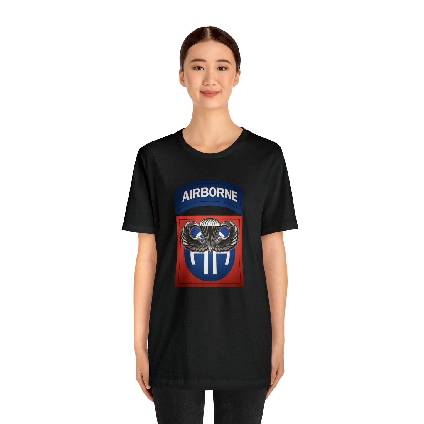 Basic Parachutist Wings and 82nd Patch Unisex Jersey Short Sleeve Tee