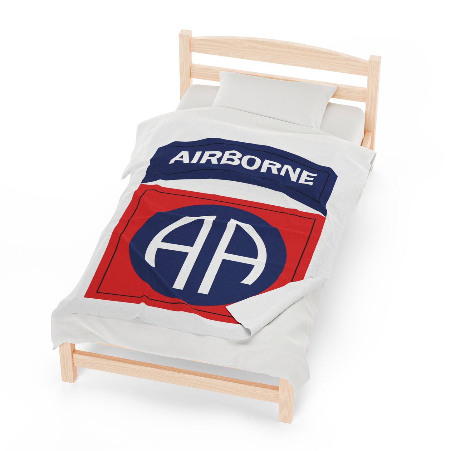 82nd Airborne Patch Velveteen Plush Blanket AATW!