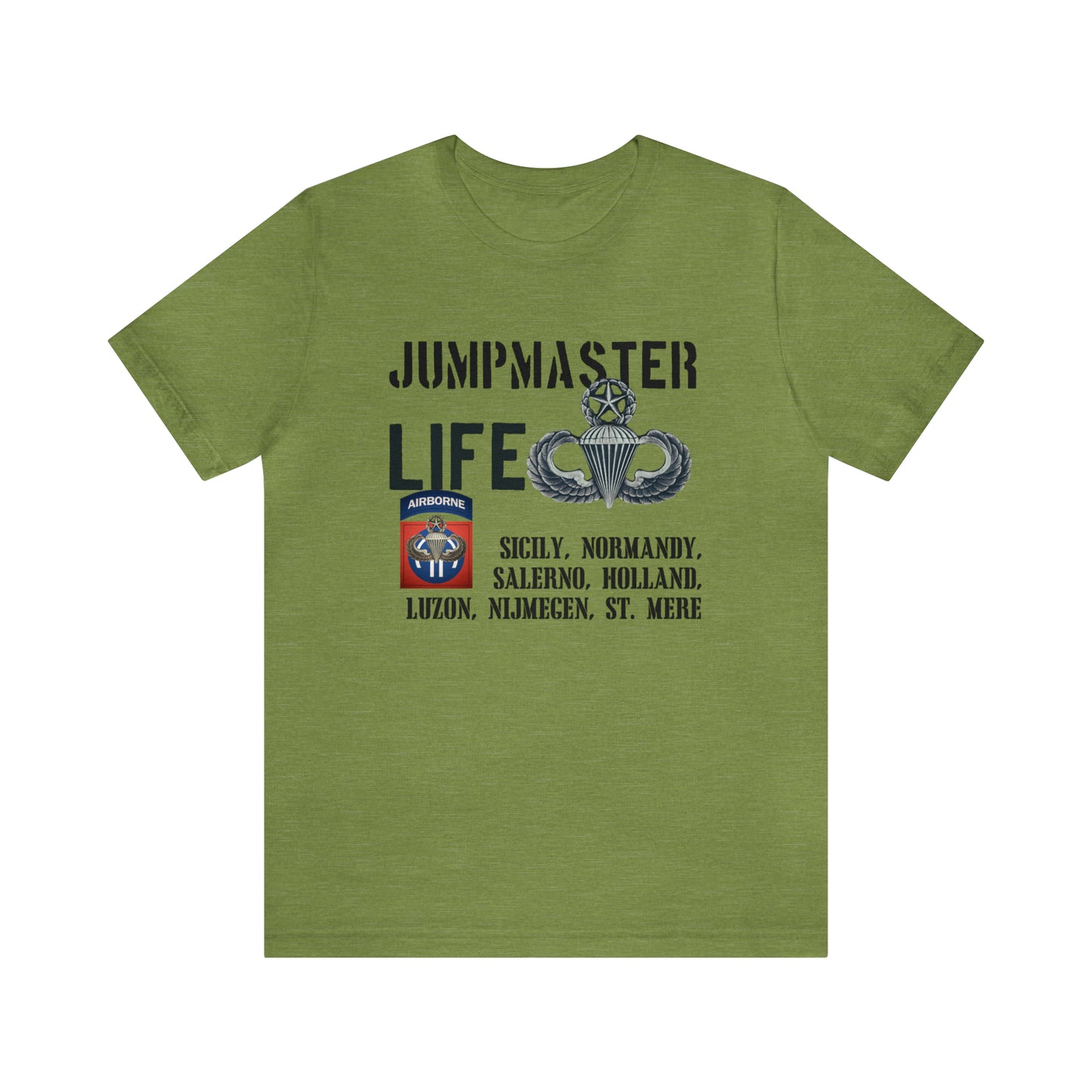 Jumpmaster Life Fort Bragg Drop Zones Unisex Jersey Short Sleeve Tee